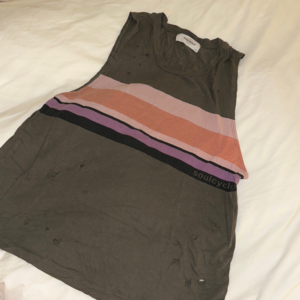 Soulcycle tank with stripes